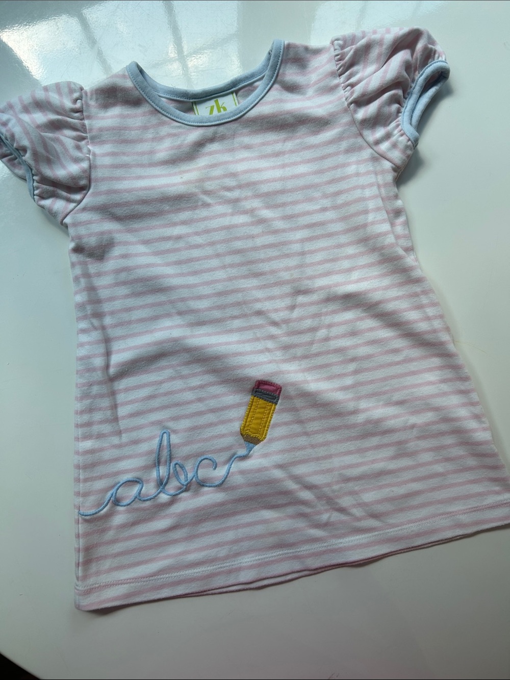 Zucchini Kids Striped Pink & White ABC Pencil Dress